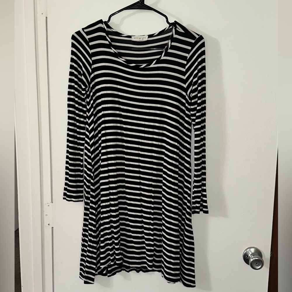 Long Sleeve Striped Midi Dress